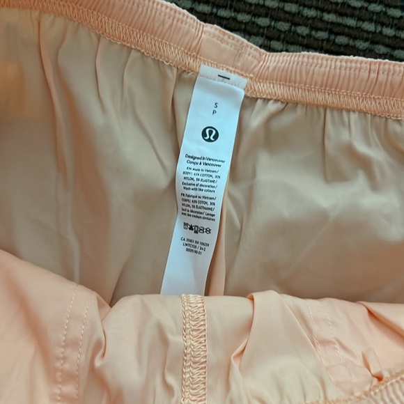 NWT Lululemon Cotton-Blend Poplin High-Rise Short 4" size small Peach Bellini - Picture 5 of 8